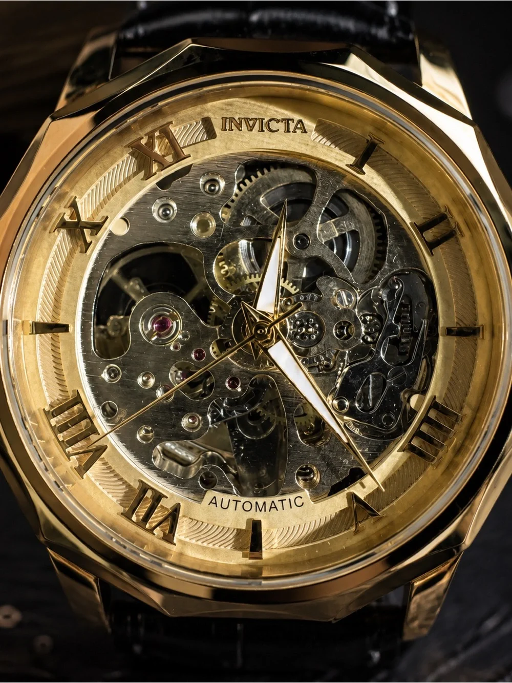 69123 Invicta Objet D Art Epigraph Automatic Men's Watch w/ Skeleton Dial Black